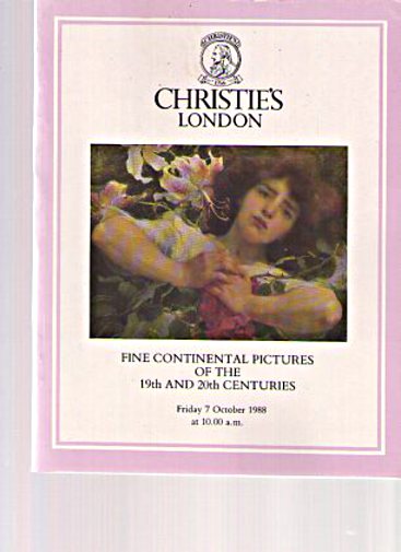 Christies 1988 Fine 19th & 20th Century Continental Pictures