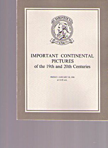 Christies 1980 Important Continental Pictures 19th 20th Century
