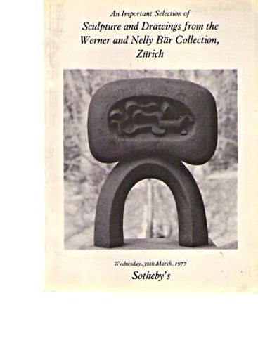 Sothebys 1977 Bar Collection Modern Sculpture, Drawings