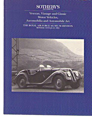Sothebys 1994 Veteran, Vintage, Classic Motor Vehicles