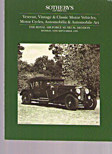 Sothebys 1995 Veteran, Vintage & Classic Motor Cars, Motorcycles