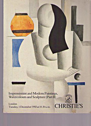 Christies 1992 Impressionist, Modern Painting, Sculpture Part II