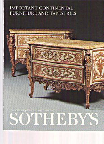 Sothebys December 2000 Important Continental Furniture & Tapestries