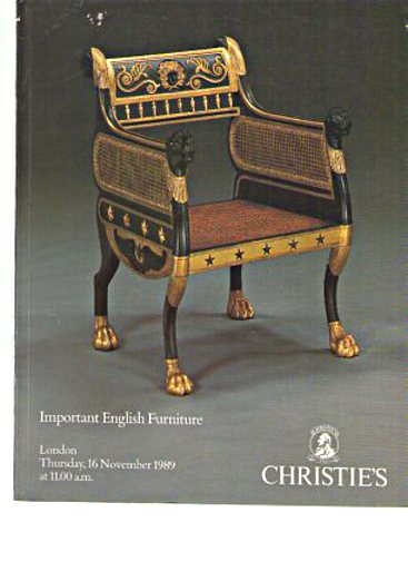 Christies November 1989 Important English Furniture