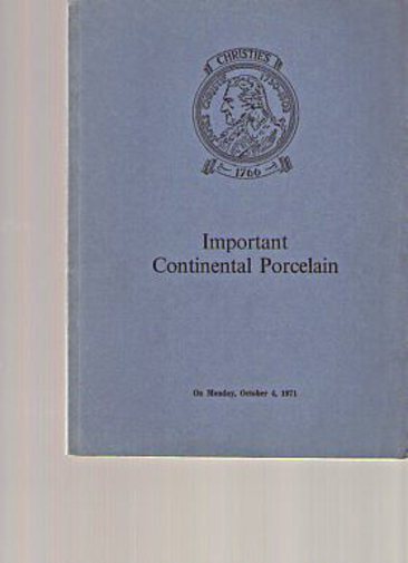 Christies 1971 Important Continental Porcelain