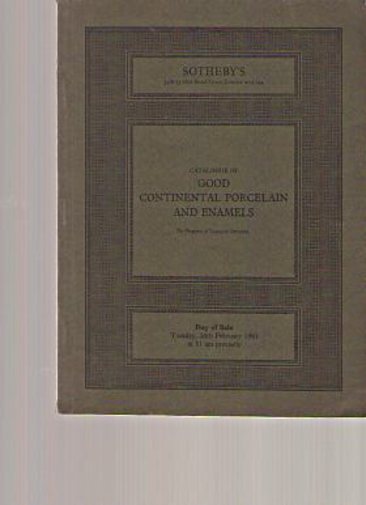 Sothebys 1981 Good Continental Porcelain & Enamels