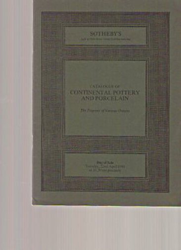 Sothebys April 1980 Continental Pottery and Porcelain