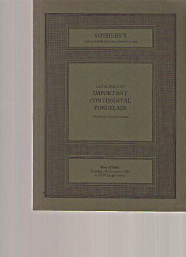 Sothebys 1981 Important Continental Porcelain