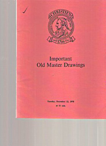 Christies December 1978 Important Old Master Drawings