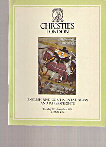 Christies 1988 English and Continental Glass & Paperweights