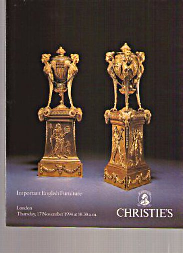 Christies November 1994 Important English Furniture - Click Image to Close