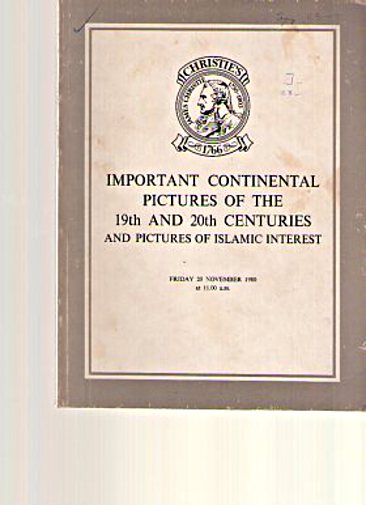 Christies 1980 Continental Pictures & Islamic Interest