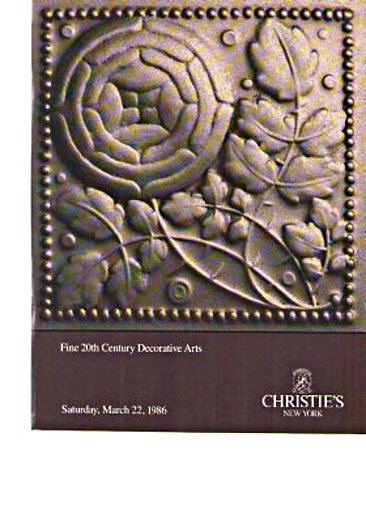 Christies 1986 Fine 20th Century Decorative Arts (Deco)