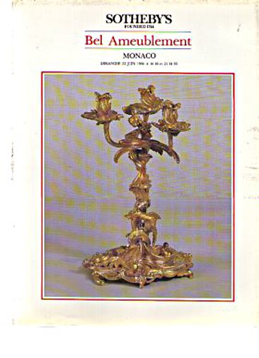 Sothebys 1986 Fine French Furniture & Works of Art - Click Image to Close