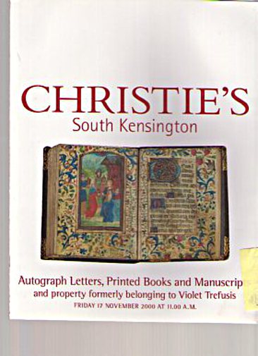 Christies Nov 2000 Letters, Books & Manuscripts from Violet (Digital only)