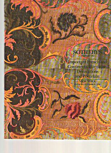 Sothebys 1990 Important French & Continental Furniture (Digital Only)