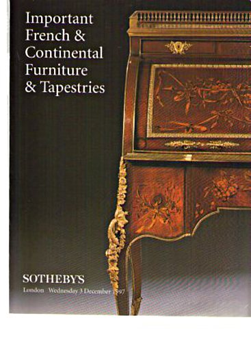Sothebys 1997 Important French, Continental Furniture,Tapestries