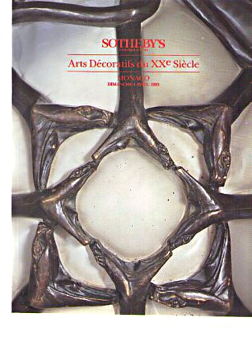 Sothebys April 1993 Art Deco, Decorative Arts 20th Century (Digital Only)