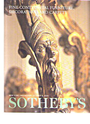 Sothebys 2000 Fine Continental Furniture, Decorations & Carpets