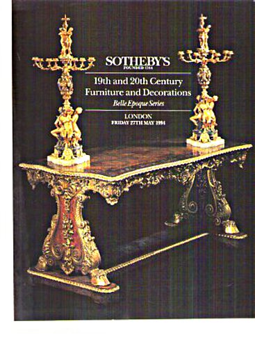 Sothebys 1994 Belle Epoque Furniture & Decorations - Click Image to Close