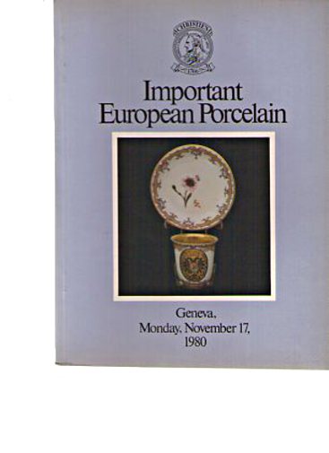 Christies 1980 Important European Porcelain