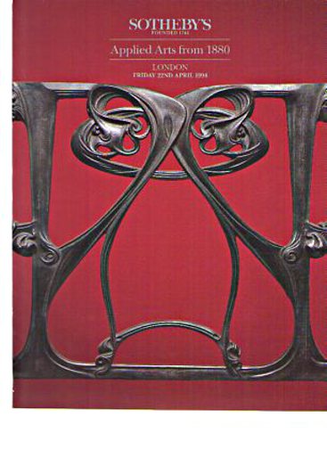 Sothebys April 1994 Applied Arts from 1880, Art Nouveau, Art Deco (Digital Only)