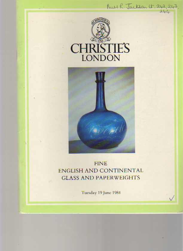 Christies 1984 English and Continental Glass & Paperweights