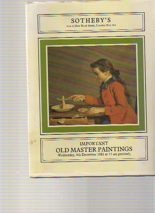 Sothebys December 1981 Important Old Master Paintings