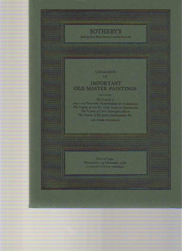 Sothebys December 1978 Important Old Master Paintings