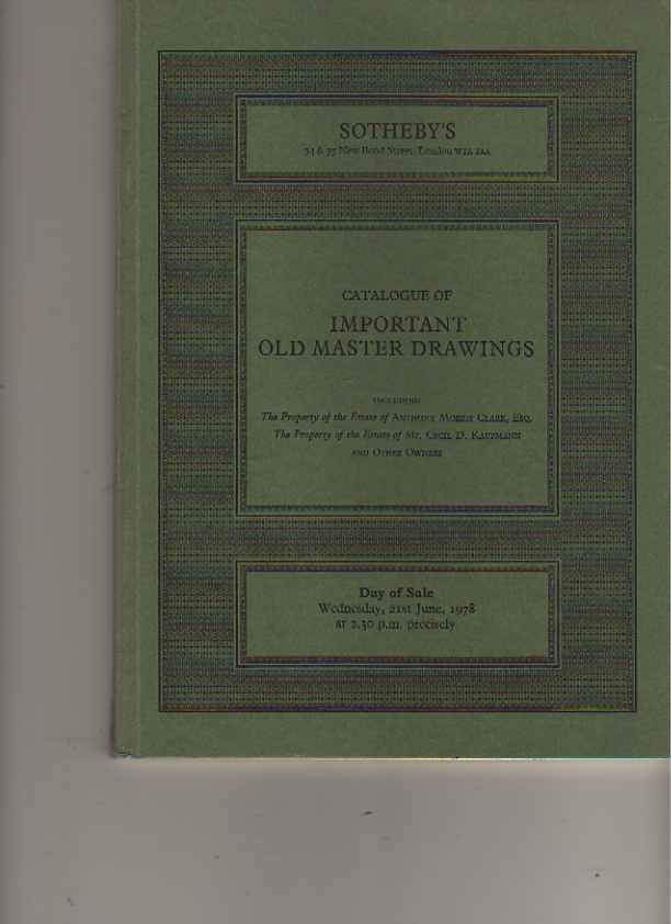 Sothebys 1978 Important Old Master Drawings - Click Image to Close