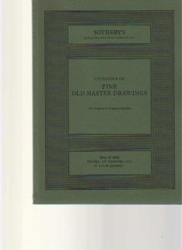 Sothebys December 1977 Fine Old Master Drawings - Click Image to Close