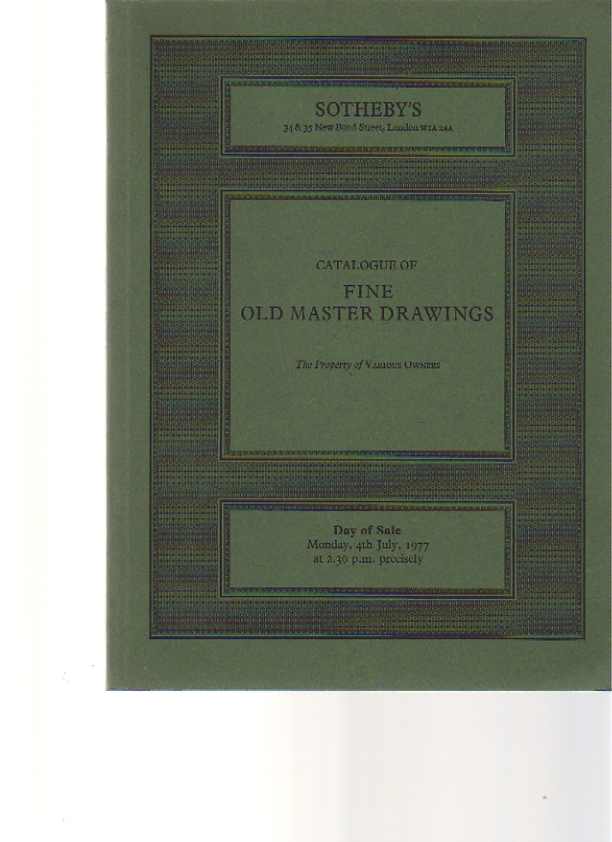 Sothebys 1977 Fine Old Master Drawings - Click Image to Close