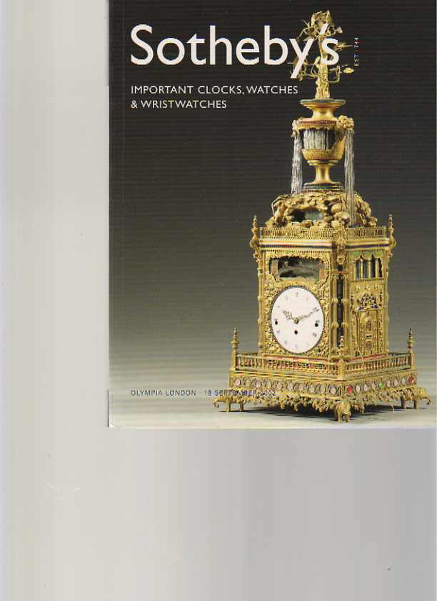 Sothebys 2002 Important Clocks, Watches & Wristwatches