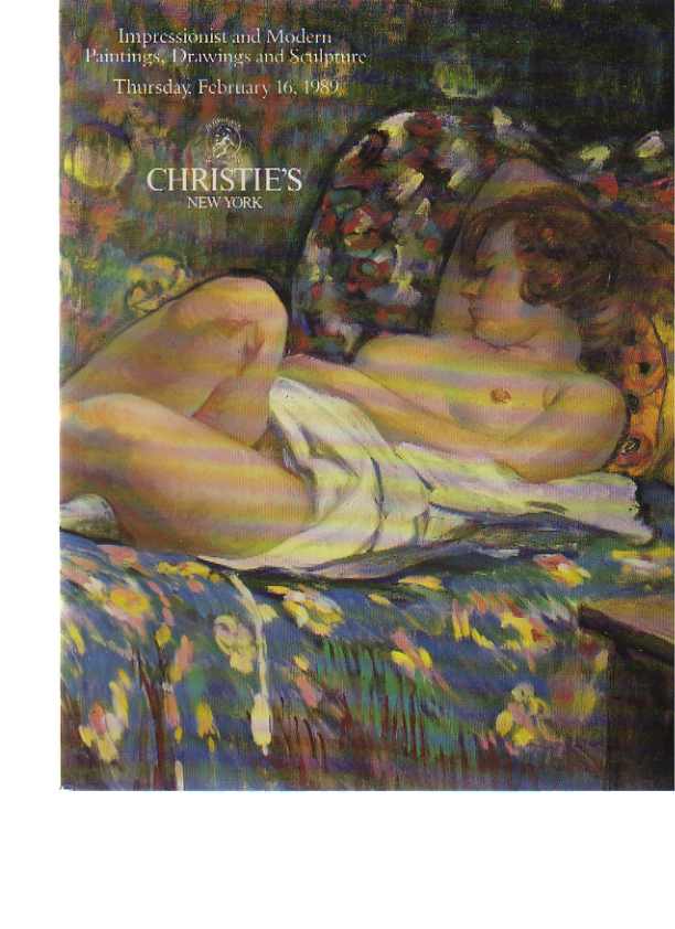 Christies February 1989 Impressionist & Modern Paintings, Drawings