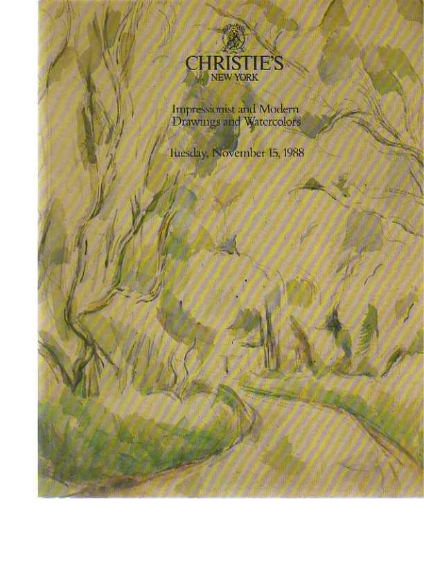 Christies 1988 Impressionist & Modern Drawings & Watercolours - Click Image to Close