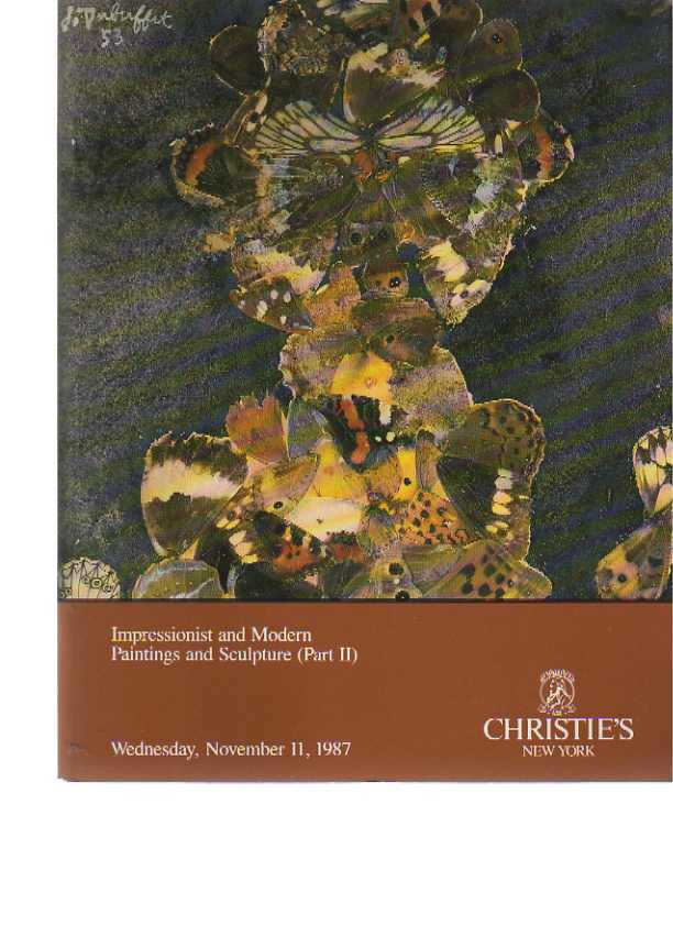 Christies November 1987 Impressionist & Modern Paintings & Sculpture