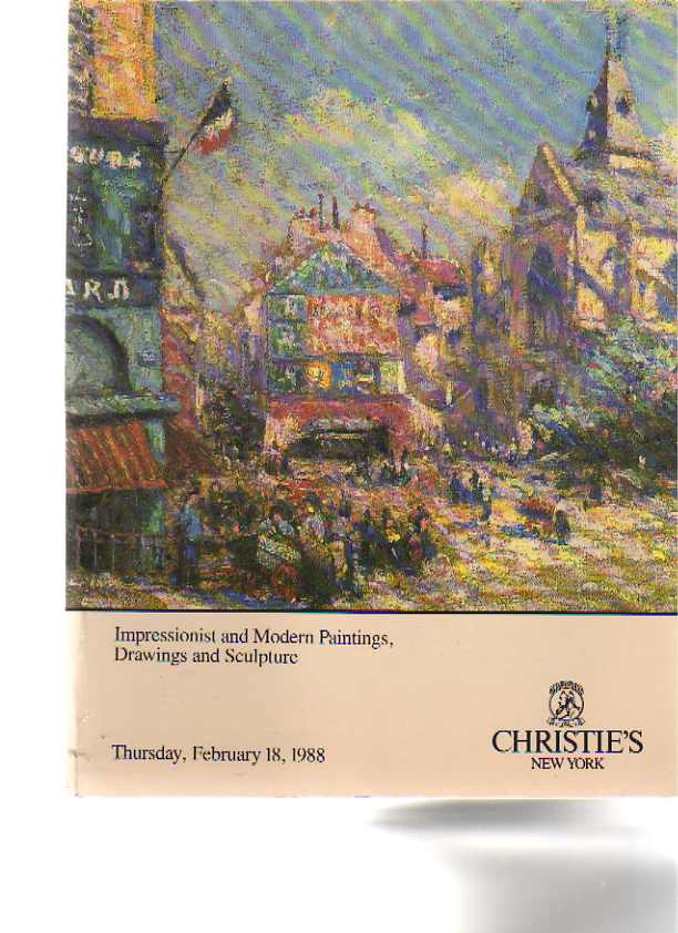 Christies February 1988 Impressionist & Modern Paintings, Drawings