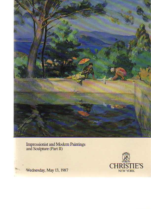 Christies 13th May 1987 Impressionist & Modern Paintings & Sculpture