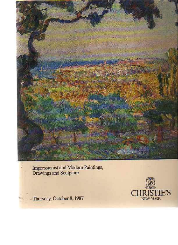 Christies October 1987 Impressionist & Modern Paintings & Sculpture - Click Image to Close