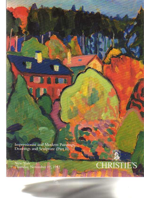 Christies November 1992 Impressionist & Modern Paintings, Drawings