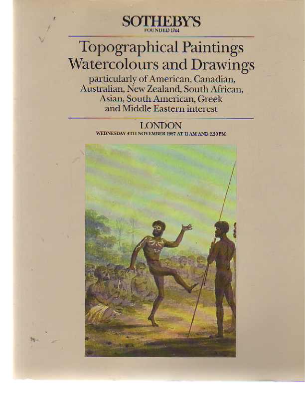 Sothebys 1987 Topographical Paintings, Watercolours & Drawings - Click Image to Close