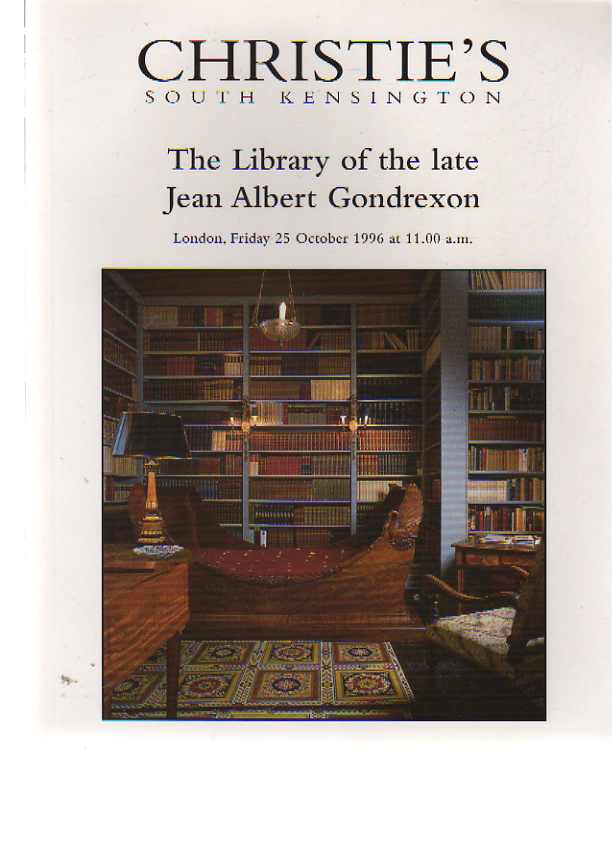 Christies 1996 The Library of the late Jean Albert Gondrexon (Digital only)