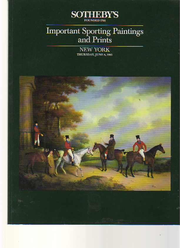 Sothebys 1985 Important Sporting Paintings & Prints