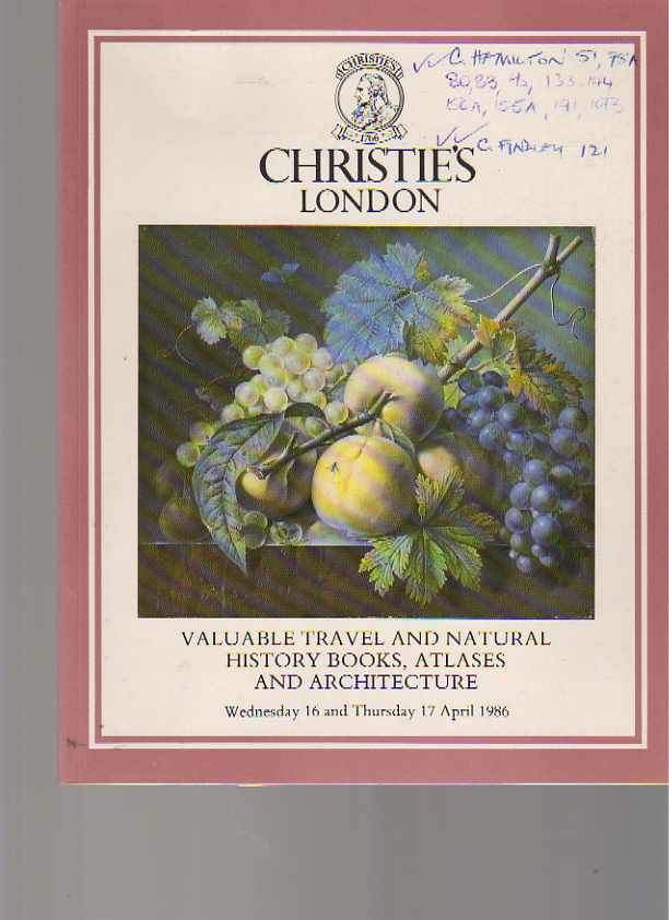 Christies 1986 Valuable Travel & Natural History Books & Atlases - Click Image to Close