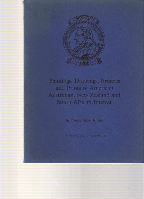 Christies 1969 Paintings, Bronzes of Australia, New Zealand - Click Image to Close