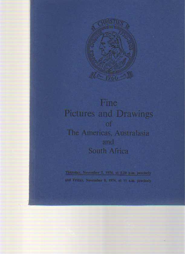 Christies 1974 Fine Pictures, Drawings of Americas, Australasia - Click Image to Close