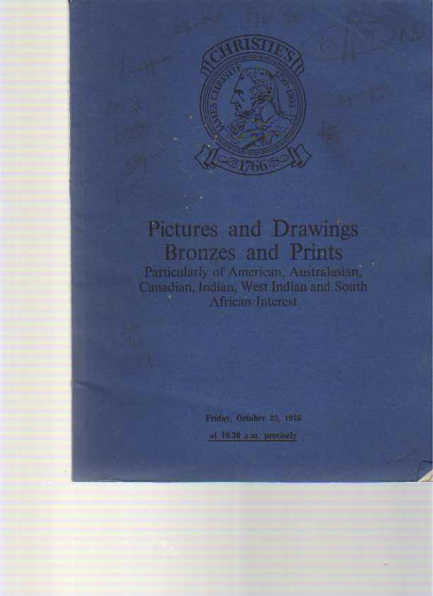 Christies 1976 Pictures Bronzes of American, Australian interest