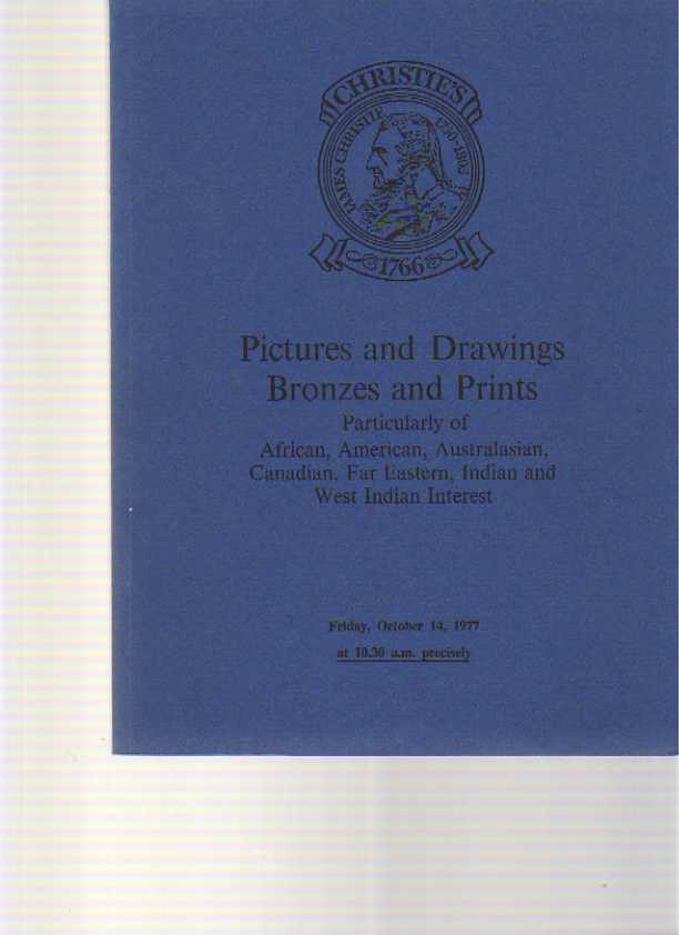 Christies 1977 Pictures Drawings of American Australian interest - Click Image to Close