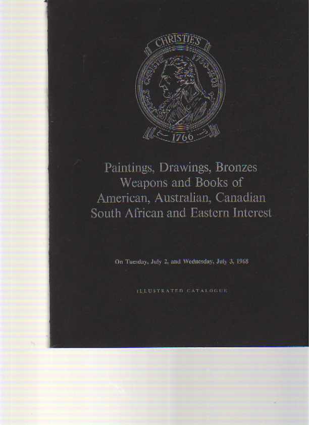 Christies 1968 Pictures of American Australian Canadian interest