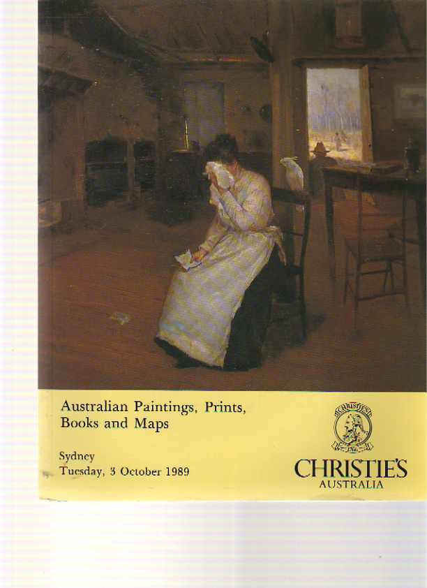 Christies 1989 Australian Paintings, Prints, Books and Maps - Click Image to Close